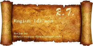 Regius Tímea névjegykártya